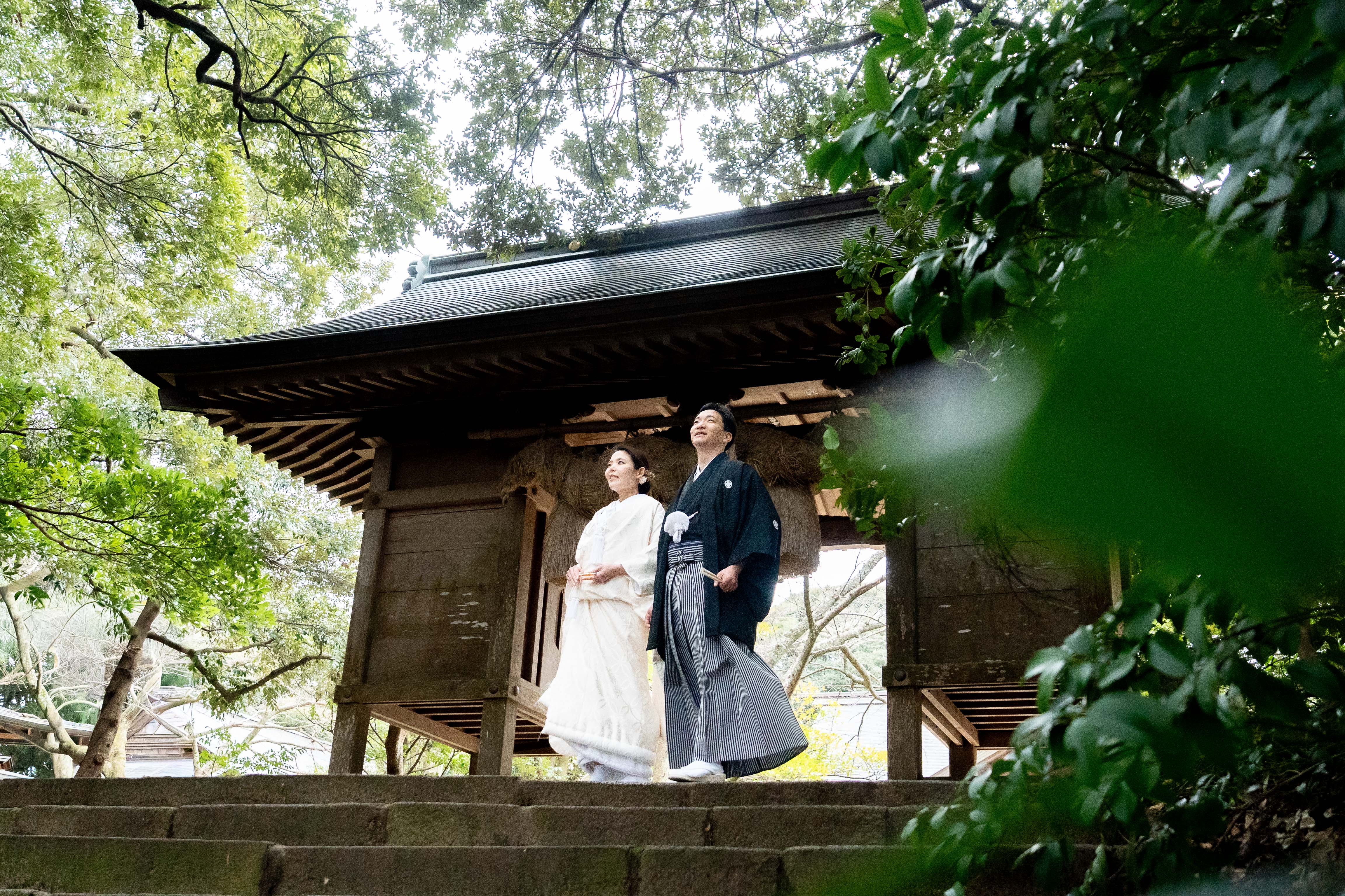 出雲市 結婚式前撮り 神社での和装ロケーション撮影